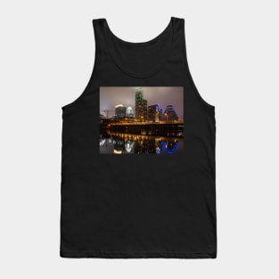 Colorado River Austin Skyline Reflection Austin TX Texas Tank Top